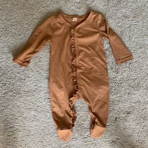 Ruffle butt footed onesie